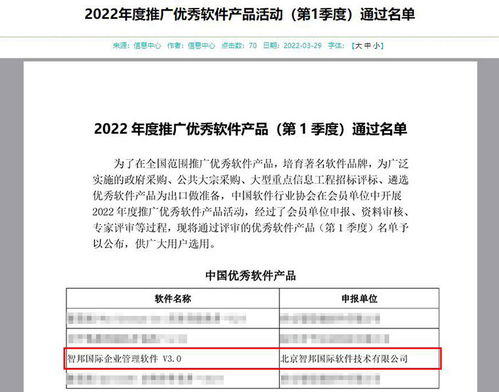 智邦國(guó)際企業(yè)管理軟件喜獲“中國(guó)優(yōu)秀軟件產(chǎn)品”殊榮，引領(lǐng)行業(yè)新標(biāo)桿